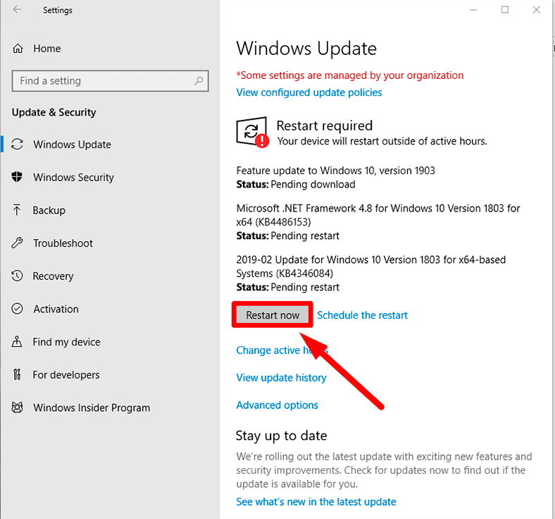 Check for and install any available Windows updates
Restart your computer after updates have been installed