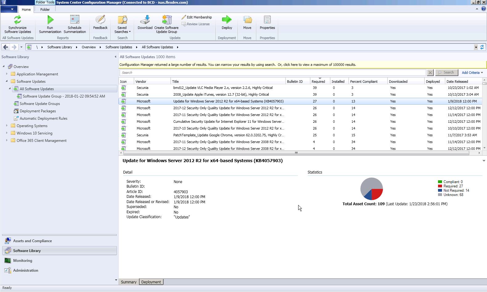 Check for any available updates for Windows and SCCM Client
Download and install the updates