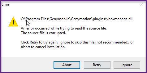 Check if the downloaded file is corrupt or incomplete Download the file again from a trusted source