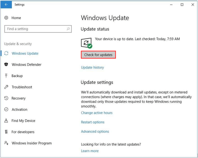 Check if your operating system is up to date
Click on Start and go to Settings