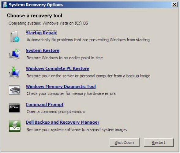 Choose the "Repair your computer" option
Select "System Image Recovery" or "Startup Repair"