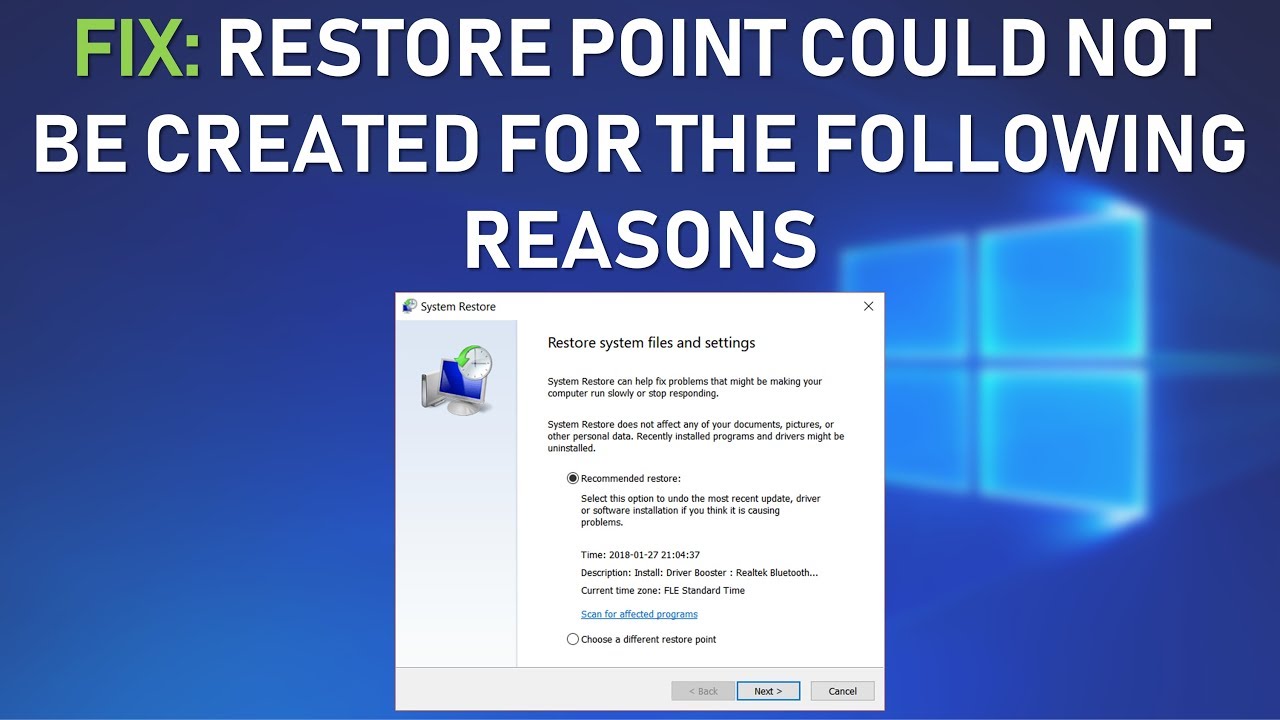 Follow the on-screen instructions to choose a restore point before the BGCSERVICE.EXE error occurred.
Confirm the restore point selection and wait for the system restore process to complete.