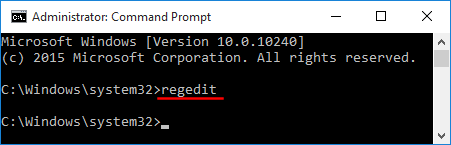 Open Command Prompt as an administrator.
Type "regedit" and press Enter.