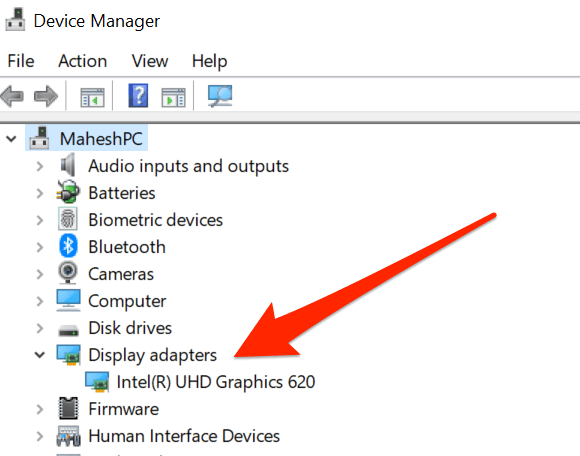 Open Device Manager
Expand Display Adapters