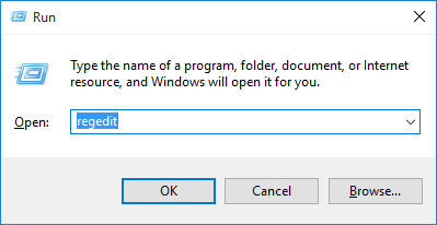 Open Run by pressing Windows Key + R.
Type regedit and press Enter to open the Registry Editor.