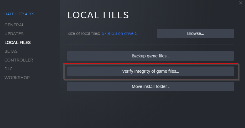 Open Steam and navigate to the game's properties
Select "Verify Integrity of Game Files"