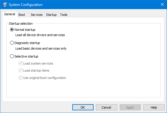 Open System Configuration by typing it into the search bar and selecting it from the results.
 Select the Services tab and check the box for Hide all Microsoft services.
