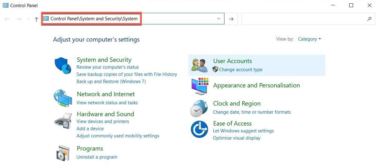 Open the Control Panel and select "System and Security".
Click on "System" and then select "System Protection".