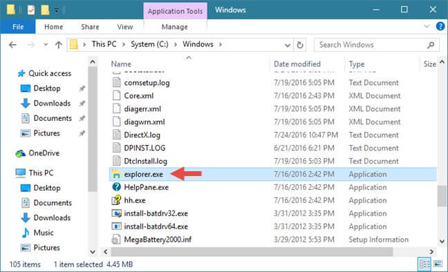 Open Windows Explorer by pressing Windows Key + E
Navigate to the Bastat.exe file location