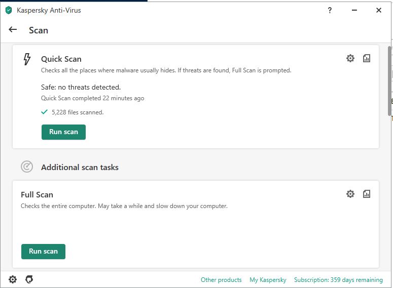 Perform a full virus scan:
Update your antivirus software