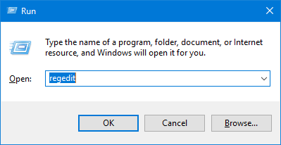Press the "Windows" and "R" keys together to open the "Run" dialog box. Type "regedit" in the box and press "Enter."