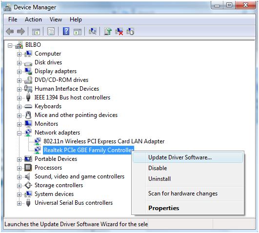 Right-click on each driver and select Update driver software
Follow the on-screen instructions to complete the update process for each driver