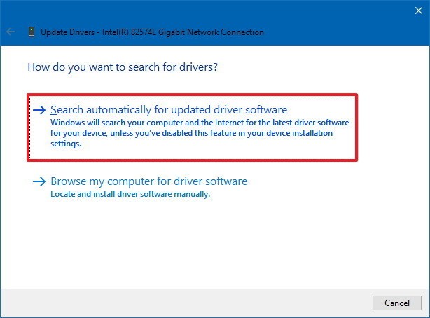 Right-click on each driver and select "Update driver."
Choose the option to search automatically for updated driver software.