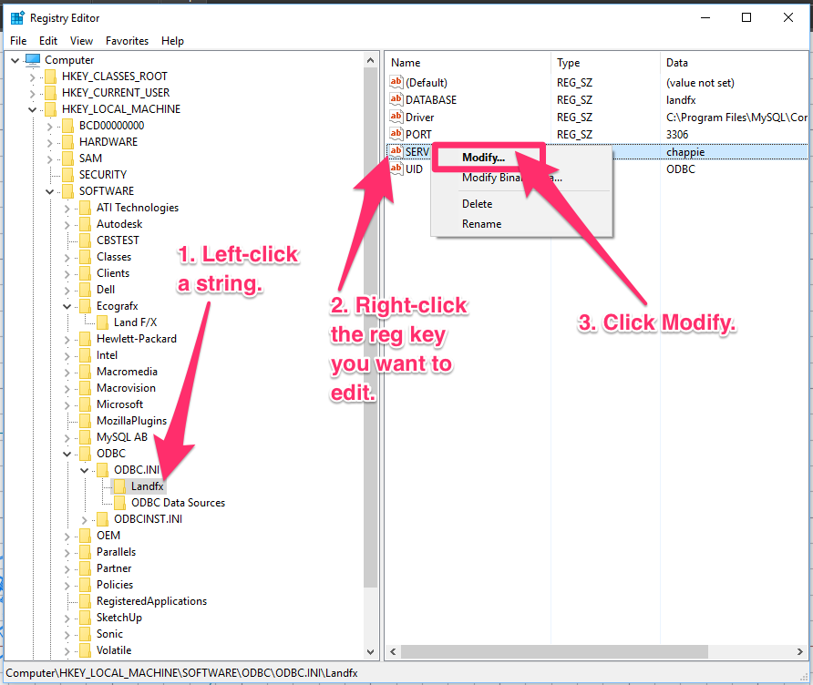 Right-click on the entry and select Delete.
Close the Registry Editor.