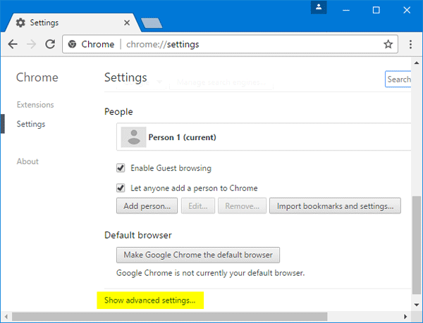 Select Advanced Settings
Scroll down and click Reset Settings