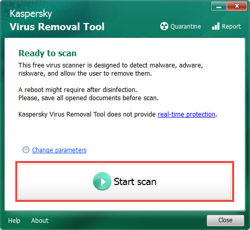 Wait for the scan to complete
Remove any viruses or malware found